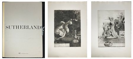 Graham Sutherland "Due acqueforti" 1973
cartella contenente due acqueforti e una