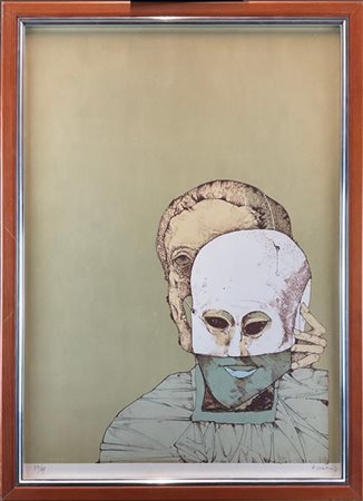 Karl Plattner "Senza titolo" 1975
litografia a colori
cm 68,5x48,5
firmato, data
