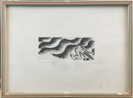 Enzo Cucchi "Senza titolo" 
acquaforte
(lastra cm 6,5x16; foglio cm 24x34)
firma