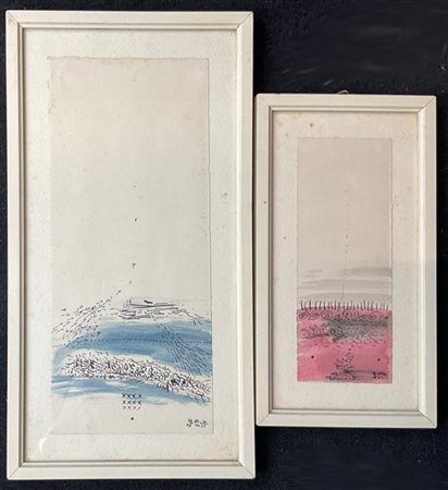 Hsia Yan Due tecniche miste su carta
cm 25x10,5 e cm 16x6,5
Entrambe firmate e d