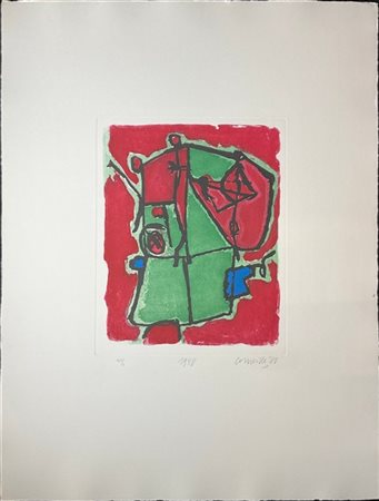 Guillaume Corneille "Senza titolo" 1988
acquaforte e acquatinta su carta con fir