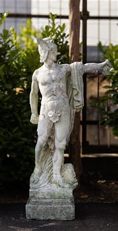 Scultura da giardino in calcestruzzo raffigurante Perseo. Secolo XIX-XX (h cm 1