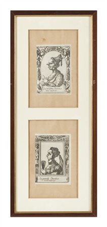 Antonio Tempesta Frammenti di due acqueforti caricaturali raffiguranti "La belli