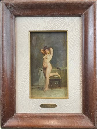 Nazzareno Sidoli "Nudo femminile" 
olio su cartone (cm 23x13)
al retro: cartigli