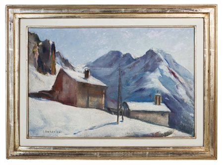 Silvio Consadori "Gressoney - Trinité" 
olio su tela (cm 40x60)
firmato in basso