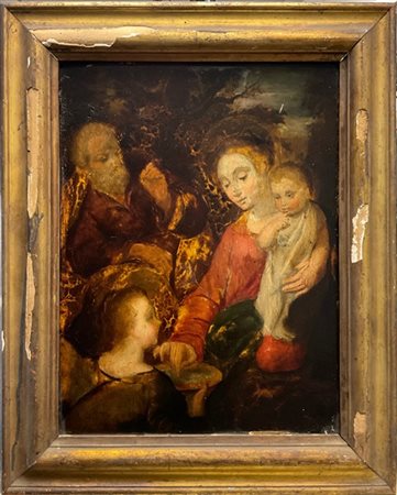 Ignoto

Antico dipinto raffigurante "Riposo durante la fuga in Egitto"
olio su