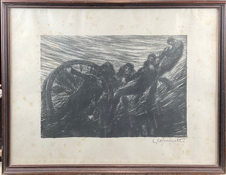 Giuseppe Cominetti "Scena di Guerra" 
incisione (cm 34x45)
firmata in basso a de