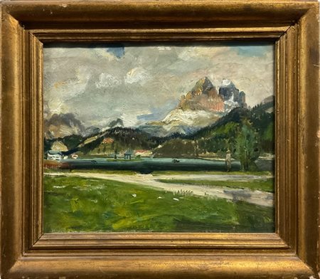 Donato Frisia (Attribuito)

"Misurina" 
olio su cartone (cm 39x47)
al retro: tit