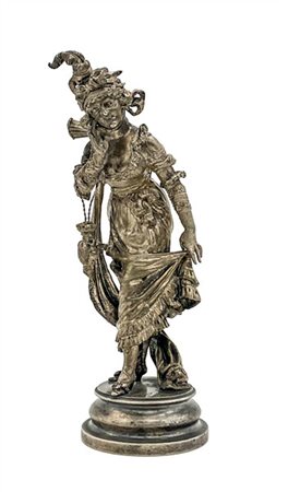 Antonio Pandiani "Divina creatura" 
scultura in bronzo argentato (h cm 23) 
firm