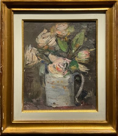 Ezio Pastorio "Rose" 
olio su tela (cm 30x25)
firmato in basso a destra
al retro