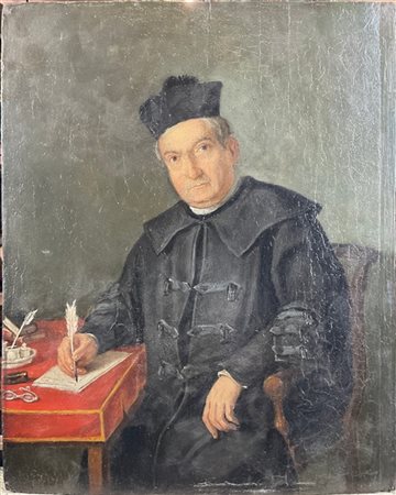 Maestro dell'inizio del secolo XIX "Ritratto di sacerdote con abito a palandra"