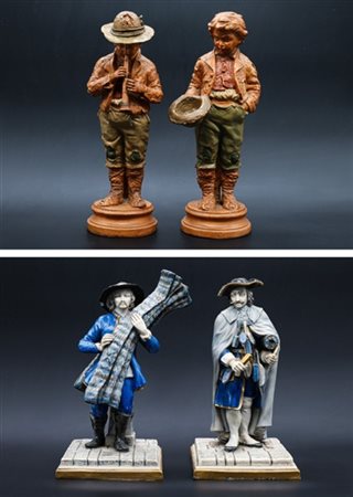 Manifatture diverse, secolo XIX-XX. Lotto composto da coppia di figure di fanci