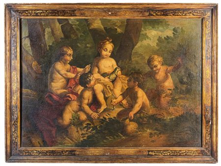 Scuola del secolo XIX

"Fanciulli in un paesaggio"
olio su tela (cm 74x103)
in