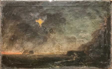 Ignoto

Antico dipinto raffigurante "Marina in tempesta"
olio su tela (cm 44x71