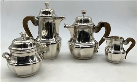 Christofle Servizio da tè e caffè in metallo argentato composto da teiera, caffe