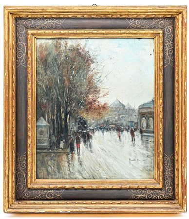 Oscar Ricciardi "Scorcio parigino" 
olio su cartone (cm 40x33)
firmato e locato