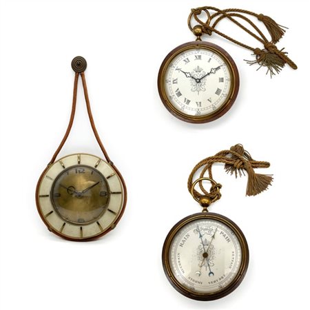 Lotto composto da due orologi ed un barometro a muro (d. max 25,5) (difetti)