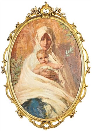 Umberto Ziveri "Madonna dell'Olivo" 
olio su tela applicata a compensato (cm 80x