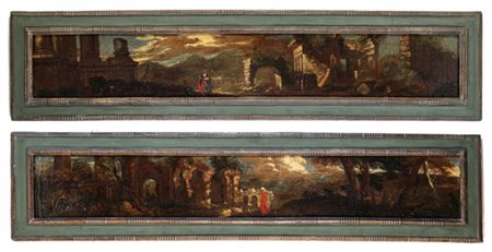 Scuola della seconda metà del secolo XVII

"Coppia di paesaggi con personaggi e