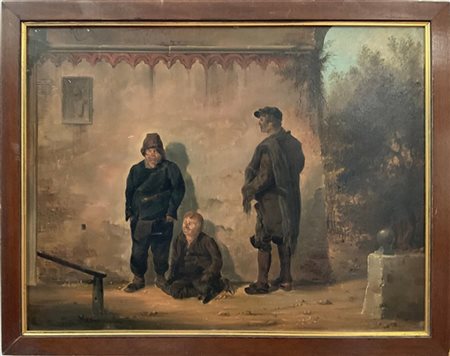 Ignoto del secolo XIX

"I vagabondi" 
olio su cartone pressato (cm 35x45)
in co