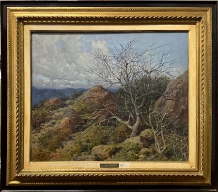 Riccardo Pellegrini "Nella quiete dei monti" 
olio su tela (cm 53x65)
firmato in