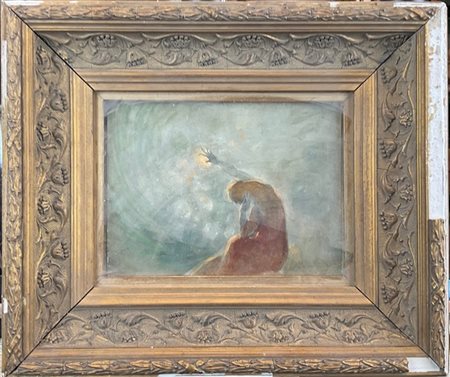 Nazzareno Sidoli (Attribuito)

"Scena simbolista" 
olio su carta (cm 13,5x19)
in