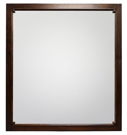 Grande specchio da fondosala con cornice in legno impiallacciato, interno sagom