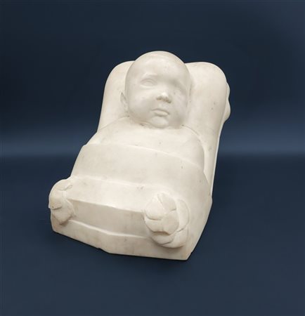 Vitaliano Marchini "Il neonato" 
scultura in marmo (cm 25x24x30) 
firmata al ret