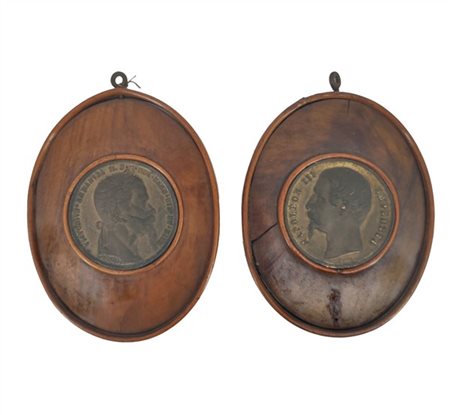 Alleanza Franco-Sarda per l'Indipendenza del 1859. Due medaglie in bronzo argen