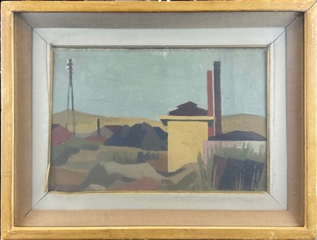 Ignoto "Paesaggio urbano" olio su tela (cm 30x45,5)
In cornice (difetti)