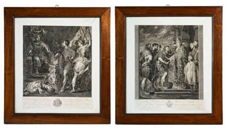 Due acqueforti di J. Schmutzer da dipinti di Peter Paul Rubens
(all'impronta ma