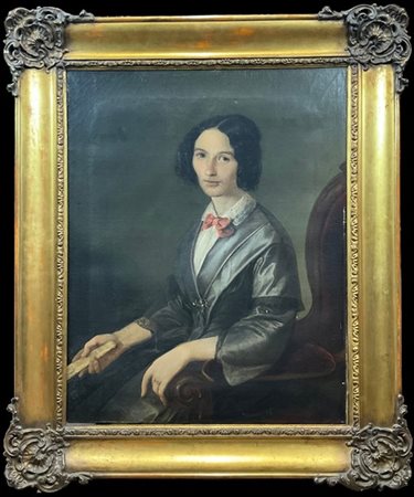 Ignoto di fine secolo XIX

"Ritatto di gentildonna con ventaglio" 
olio su tela