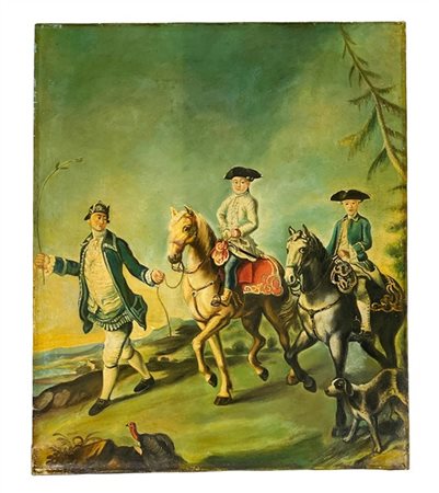 Da Pietro Longhi

"Passeggiata a cavallo"
olio su tela (cm 60x50)
(difetti e re