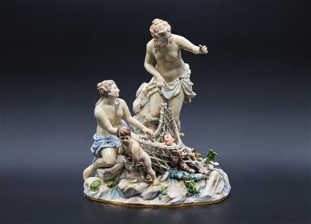 Manifattura di Meissen, inizio secolo XX. Da un modello di JJ Kandler. La cattu