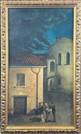 Ignoto secolo XX

"Scorcio notturno con figure intente alla serenata" 
olio su