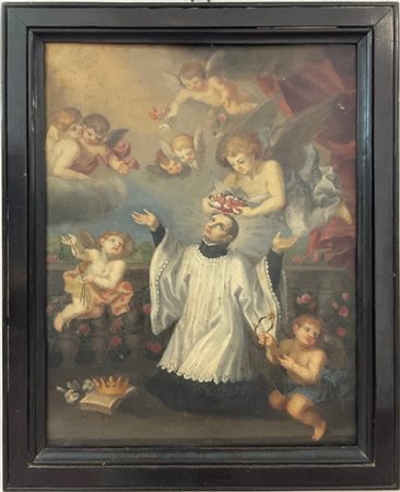 Scuola del secolo XVIII

"Incoronazione di san Luigi Gonzaga"
olio su rame (cm