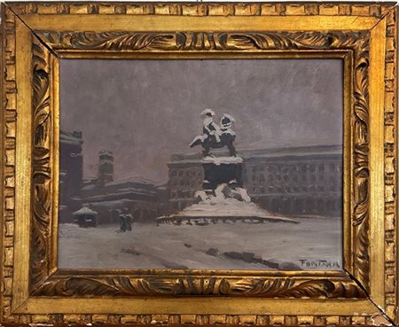 Daniele Fontana "Piazza del Duomo, Milano" 
olio su compensato (cm 30x40)
firmat