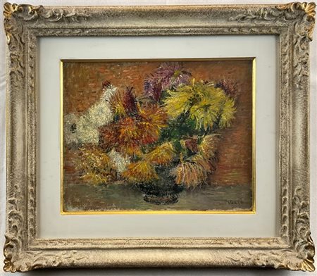 Orazio Pigato "Fiori" 
olio su cartone telato (cm 23,5x28,5)
firmato in basso a