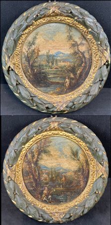 Nello stile di Antonio Francesco Peruzzini

"Paesaggi con figure"
coppia di dip