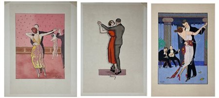 Lotto composto da tre stampe a colori raffiguranti ballerini, di autori diversi
