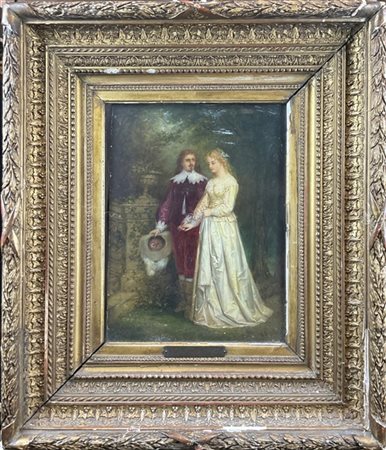 Antony Serres "Corteggiamento" 
olio su tavola (cm 35x25)
firmato in basso a sin