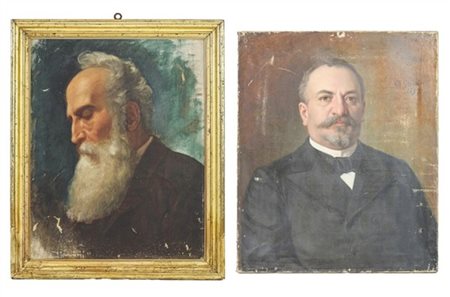 Scuola del secolo XIX

Due "Ritratti maschili" 
olio su tela (cm max 65x54) 
di