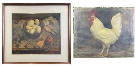 Donato Frisia Lotto composto da due dipinti ad olio su diversi supporti raffigur