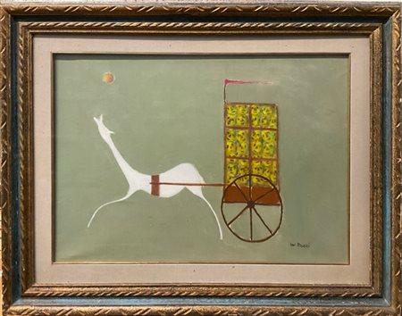 Walter Pozzi "Il carro dei trapassati" 
olio su tela
cm 50x70
Firmato in basso a