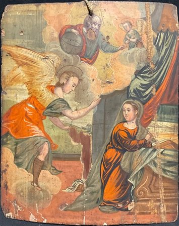 Scuola veneto-cretese del secolo XVII

"Annunciazione"
olio su tavola leggermen