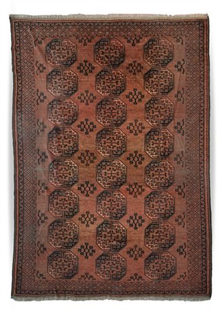 Tappeto Afghan, Turkestan occidentale, secolo XX (cm 309x240) (difetti e rapatu