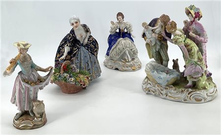 Manifatture differenti, secolo XIX-XX. Lotto composto da quattro diversi gruppi