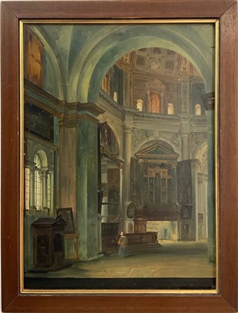 Scuola del secolo XIX 

"Chiesa della Passione, Milano" 1841
olio su cartone pr