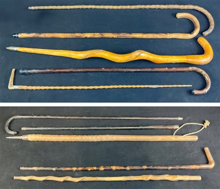 Collezione di bastoni da passeggio in legno ed altri materiali (cm max 90 ca.)