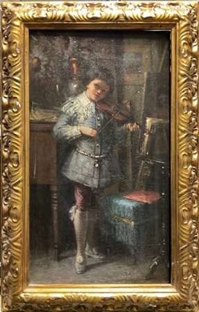 Ignoto di inizio secolo XX

"Il giovane violinista" 
olio su tela (cm 48x28)
in